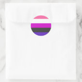 Genderfluid-Strichflagge Runder Aufkleber (Tasche)