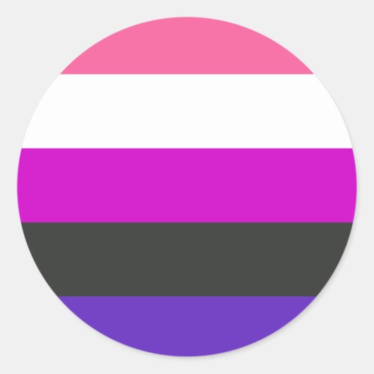 Genderfluid-Strichflagge Runder Aufkleber (Vorderseite)