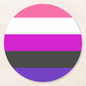 Genderfluid-Strichflagge Runder Pappuntersetzer (Vorderseite)