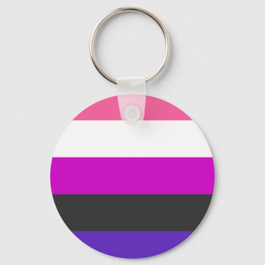 Genderfluid-Strichflagge Schlüsselanhänger (Vorderseite)