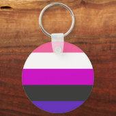 Genderfluid-Strichflagge Schlüsselanhänger (Vorderseite)