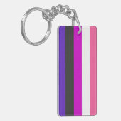 Genderfluid-Strichflagge Schlüsselanhänger (Vorderseite links)