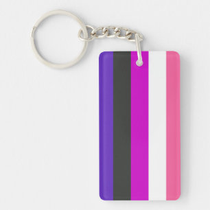 Genderfluid-Strichflagge Schlüsselanhänger