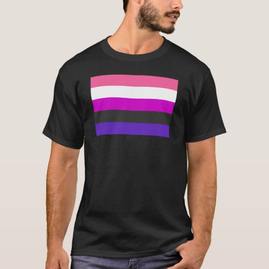 Genderfluid-Strichflagge T-Shirt (Vorderseite)
