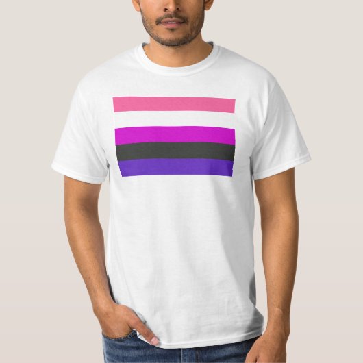 Genderfluid-Strichflagge T-Shirt (Vorderseite)
