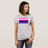Genderfluid-Strichflagge T-Shirt (Vorne ganz)