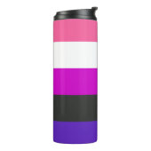 Genderfluid-Strichflagge Thermosbecher (Nach links gedreht)