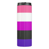 Genderfluid-Strichflagge Thermosbecher (Rückseite)