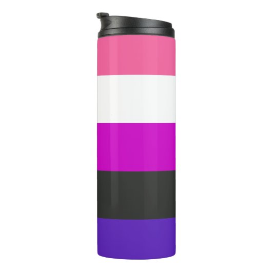 Genderfluid-Strichflagge Thermosbecher (Nach rechts gedreht)