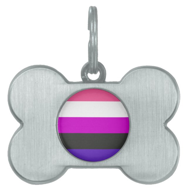 Genderfluid-Strichflagge Tiermarke (Vorderseite)