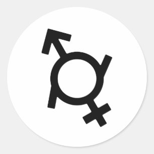 Genderfluid-Symbol für Frauen und Männer Runder Aufkleber
