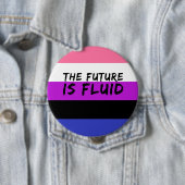 Genderfluid The Future is Fluid Button (Beispiel)