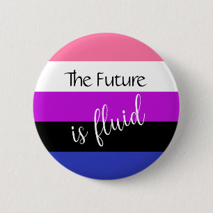 Genderfluid the Future is Fluid Custom Text Button