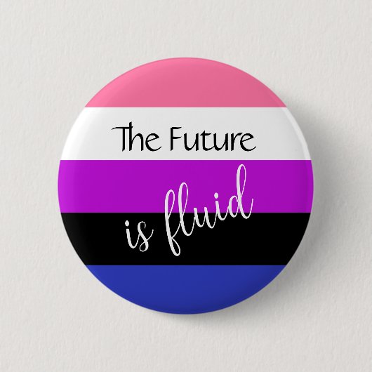 Genderfluid the Future is Fluid Custom Text Button (Vorderseite)