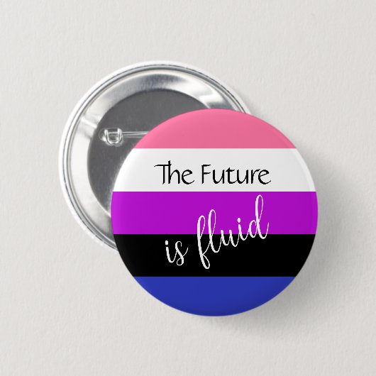 Genderfluid the Future is Fluid Custom Text Button (Vorne & Hinten)