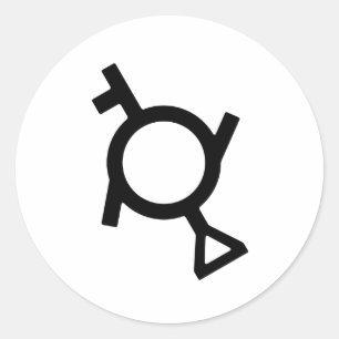 Genderfluid Third Gender Demigirl Geschlechtssymbo Runder Aufkleber