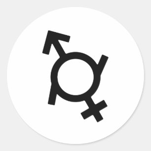 Genderfluid-weibliches und männliches Geschlechtss Runder Aufkleber