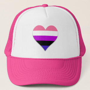 Genderfluidität Stolz Herz Trucker Hat Truckerkappe