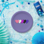 Genderfluidität stolz Herzen Papier Teller (Party)