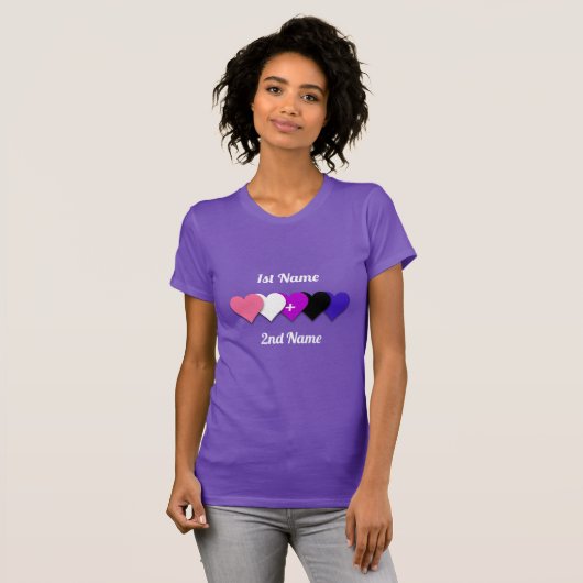 Genderfluidität stolze Design mit Herzen/ein Paar T-Shirt (Vorne ganz)