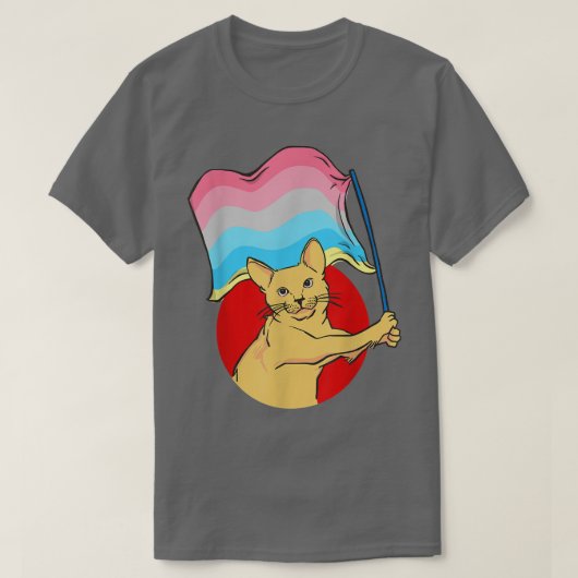 Genderflux Flag Cat - Non-Binary Gender T - Shirt (Design vorne)