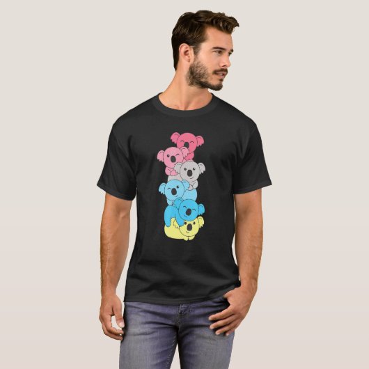 Genderflux Flag Pile Pride Lgbtq Koalas Genderflux T-Shirt (Vorne ganz)