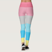 Genderflux Flag Rosa Blau Grau Gelb Streifen LGBT Leggings (Rückseite)