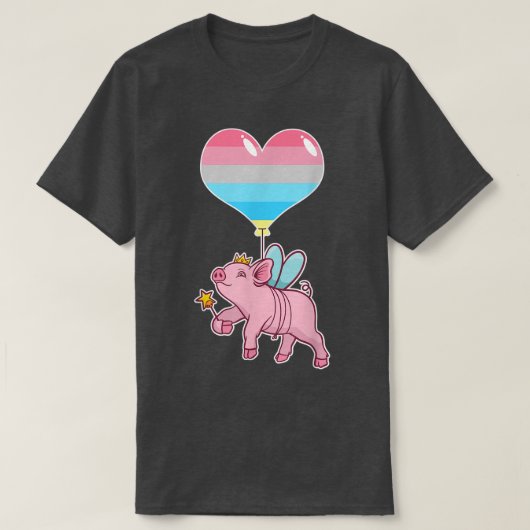 Genderflux Pig Fairy - Nonbinary Gender  T-Shirt (Design vorne)