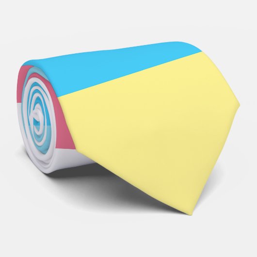 Genderflux Pink Grau Blau Gelb Streifen LGBT Krawatte (Gerollt)