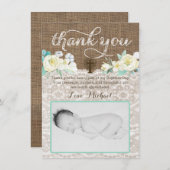 Genderless Taufe danke Ihnen Karte, Boy Girl Twins (Vorne/Hinten)