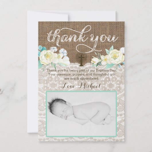 Genderless Taufe danke Ihnen Karte, Boy Girl Twins (Vorderseite)