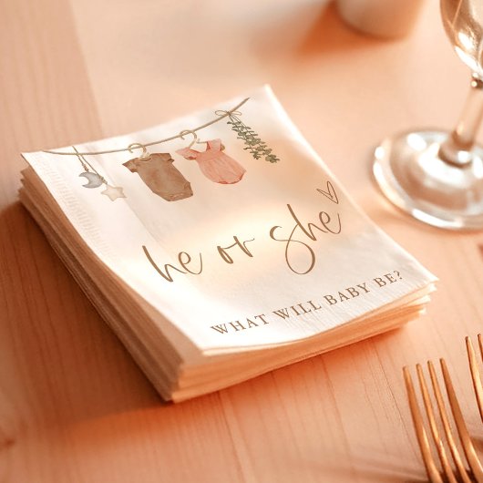 Genderoffenbarung Er oder sie Napkins | Neutrale D Serviette