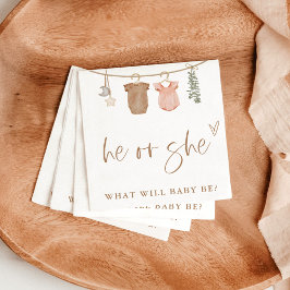 Genderoffenbarung Er oder sie Napkins | Neutrale D Serviette