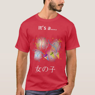 Genderoffenbarung Es ist ein MÄDCHEN im japanische T-Shirt