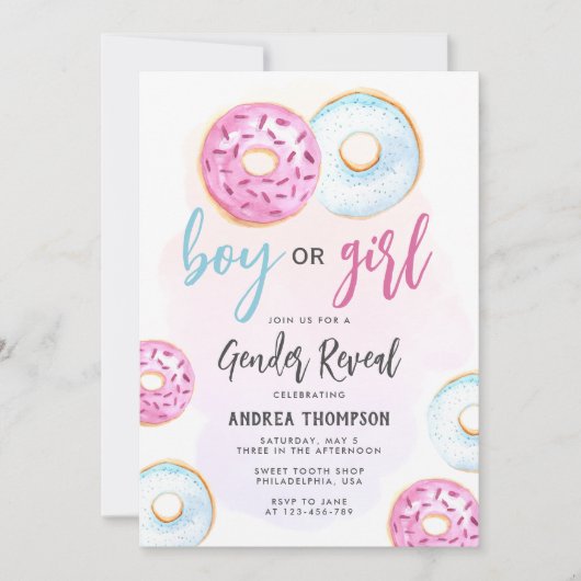 Genderoffenbarung für Junge oder Mädchen Einladung (Vorderseite)