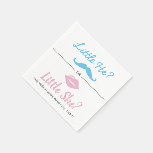 Genderoffenbarung, Kleine, Kleine, Kleine, Kluge Serviette (Ecke)