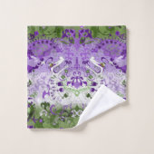 Genderqueer Dragon Damask - Genderqueer Pride Flag Badhandtuch Set (Waschlappen)