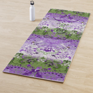 Genderqueer Dragon Damask - Genderqueer Pride Flag Yogamatte