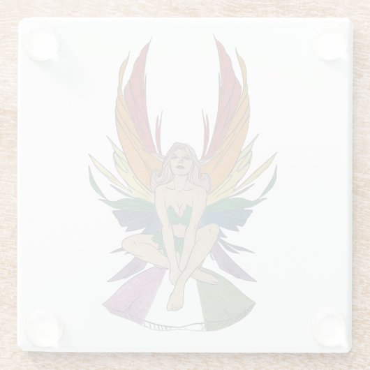 Genderqueer Fee Glasuntersetzer (Rückseite)