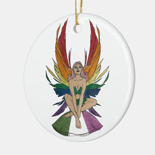 Genderqueer Fee Keramik Ornament (Links)