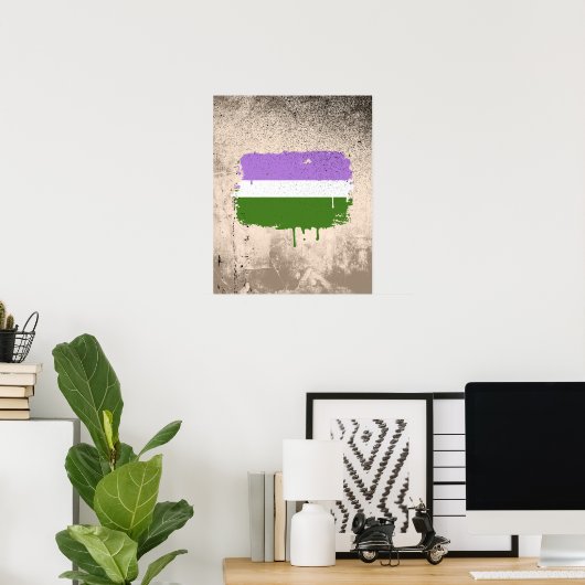 GENDERQUEER FLAG DRIPPING POSTER (Heimbüro)