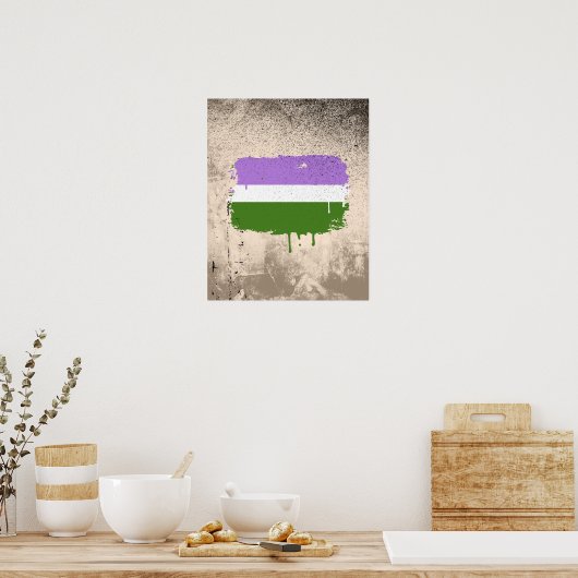 GENDERQUEER FLAG DRIPPING POSTER (Küche)