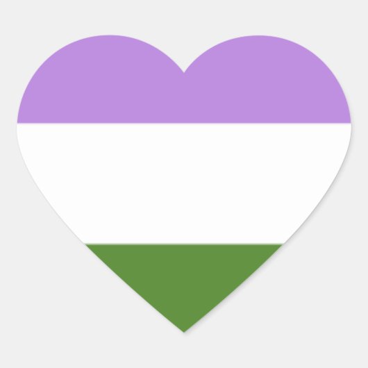 Genderqueer-Flag-Herzkleber Herz-Aufkleber (Vorderseite)