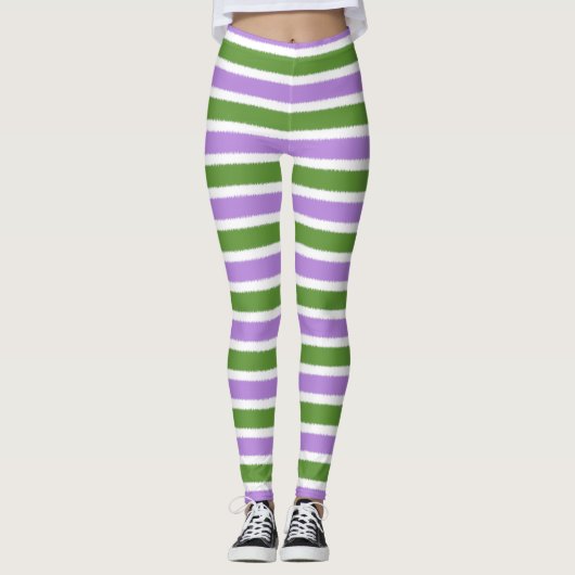 Genderqueer Flag Narrow Stripe Leggings (Vorderseite)
