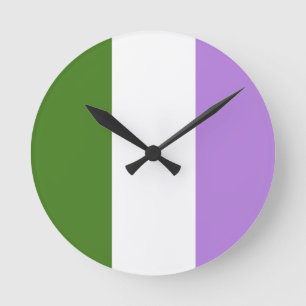 GENDERQUEER FLAG ORIGINAL -.png Runde Wanduhr