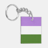 Genderqueer Flag Schlüsselanhänger (Vorderseite links)