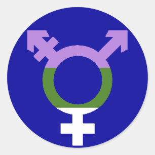 Genderqueer Flag Trans Symbol Runder Aufkleber