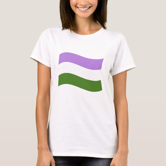 GENDERQUEER FLAG WAVING T-Shirt (Vorderseite)