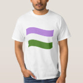 GENDERQUEER FLAG WAVING T-Shirt (Vorderseite)