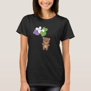 Genderqueer-Flaggenballon-Herzen Stolz Lgbtq Bär T-Shirt